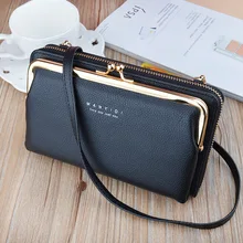 

Women Solid Color Leather High Capacity Wallet Female Letter Print Zipper Coin Purse Multifunction Card Holder Clutch Mobile Bag