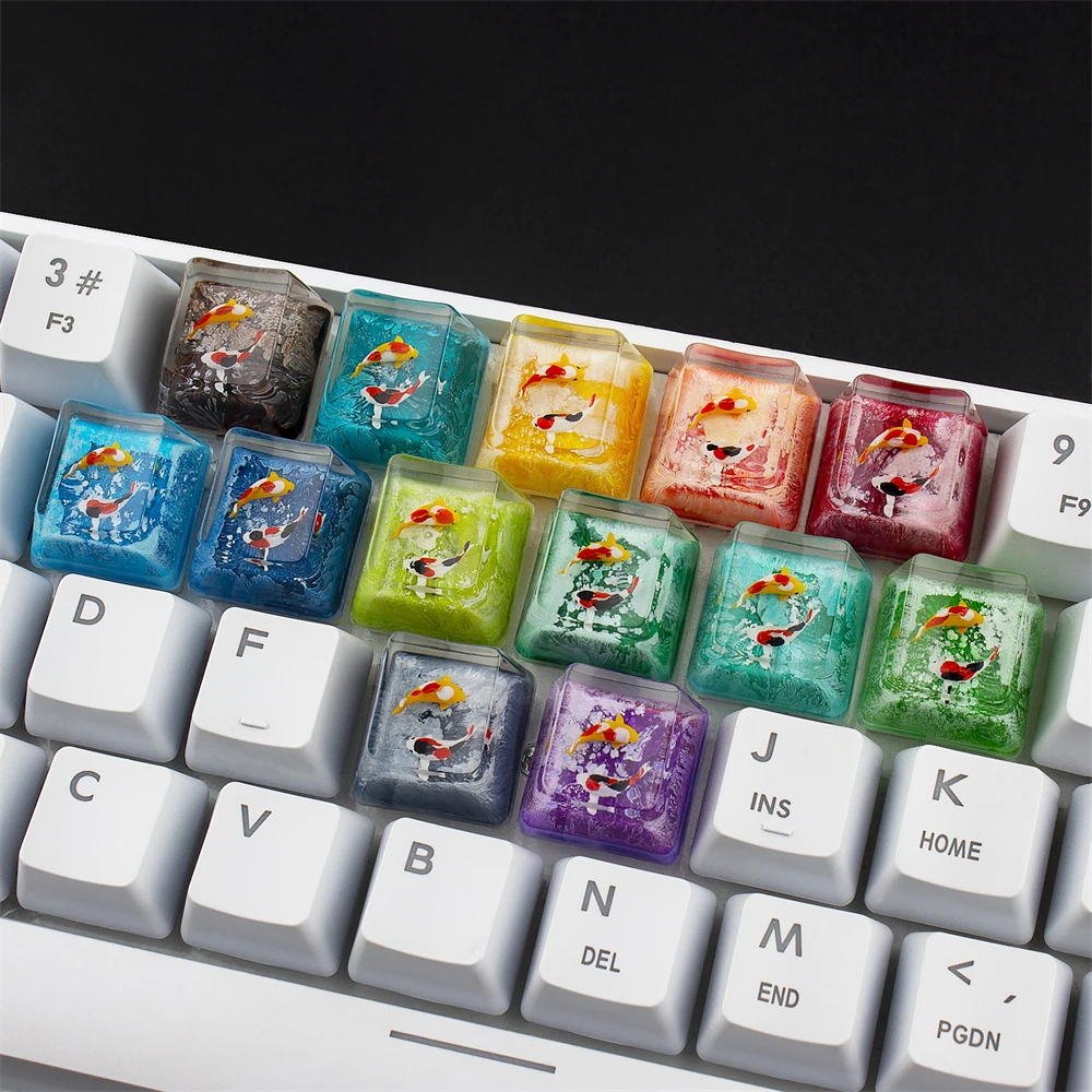 Drop Shipping Koi Fish Resin Keycaps Artisan ESC Keycap for MX Switch