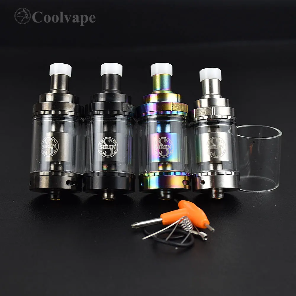 

Siren V2 GTA MTL RTA Rebuildable Tank RDTA 2ml/4.5ml single coils rta 22mm/24mm diameter 510 Thread Atomizer