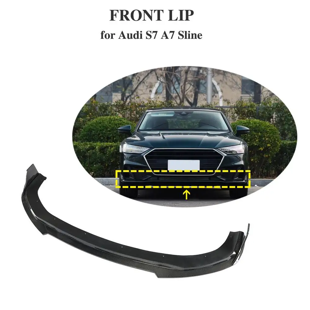 

For Audi A7 Carbon Fiber Car Front Lip Splitters Bumper Aprons Cup Flaps Spoiler Fits For Audi A7 Sline S7 Sedan