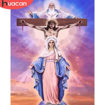 

HUACAN Oil Painting By Numbers Jesus Drawing On Canvas Picture By Number Hand Painted Wall Art For Unique Gift