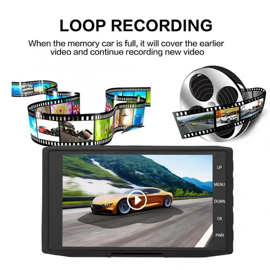 1080P HD 4.0in Широкий Ангел трехкомпонентный каталитический DVR Регистраторы парковки циклической записи Камера Cam