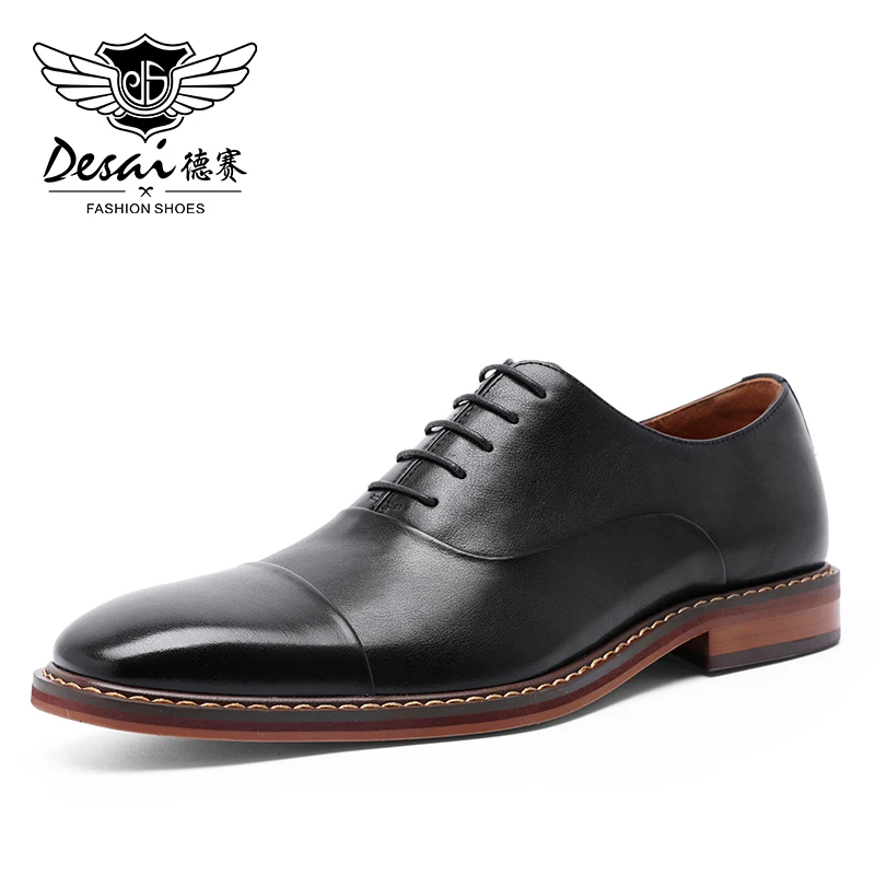 DESAI/брендовые итальянские мужские повседневные туфли-оксфорды ручной работы в винтажном стиле; Роскошные вечерние мужские свадебные туфли из натуральной кожи