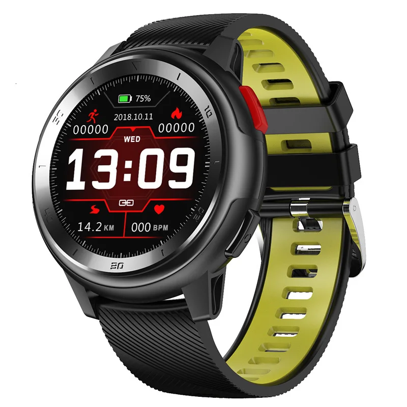 LOKMAT Bluetooth Смарт-часы для мужчин фитнес-трекер PPG+ ЭКГ монитор сердечного ритма музыка 5ATM водонепроницаемые спортивные Смарт-часы для ios - Цвет: BlackaddGreensilica