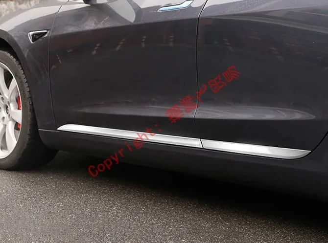 ABS Хром украшение автомобиля Боковая дверь линия гарнир тело литье под давлением отделка для Tesla модель 3