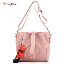 Мини-сумка на плечо для женщин, нейлоновая, с подвеской в виде лисы, для улицы, мягкий кошелек для телефона, модные сумки-тоут, для путешествий, покупок, через плечо, сумки-мессенджеры