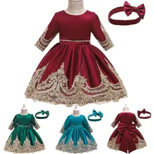 Праздничное платье принцессы для девочек праздничное детское платье День рождения и выступлений; платье; большой бант с кружевом в стиле пэчворк вечерние свадебное платье Vestidos