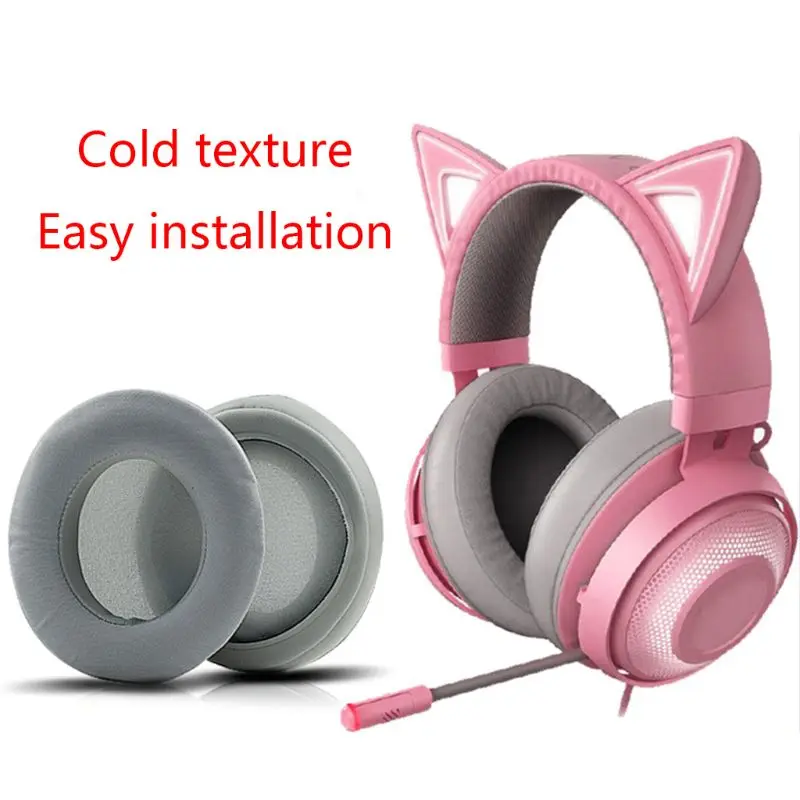 1 Pair Leather Earpads Cooling Gel Foam Ear Pads Cushions Cover for Razer Kraken 7 1 Chroma V2 USB Gaming Pro V2 Headphone