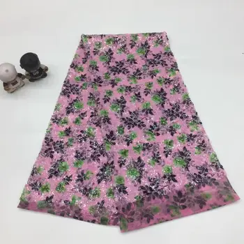 

Madison New Arrival African Dry Lace Fabric Pink Color French Mesh Lace Fabric With Sequins For Nigerian Wedding
