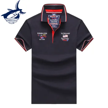 

Wholesale 100% Cotton Men's Polo Shirt with Short Sleeve Royal Club Tace & Shark Embroidery Shark Brand Polos for Male 3XL