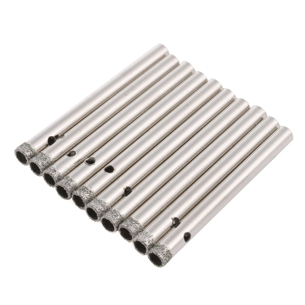 New 10Pcs 5mm 6mm 8mm 10mm 12mm Diamond Coated Core Drill Bits Hole Saw Glass Tile Ceramic Marble Drop Ship