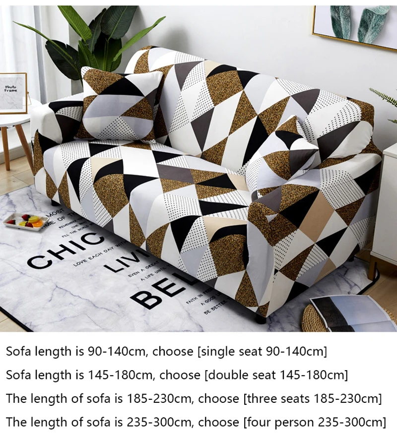 Waterproof Sofa Cover All-inclusive Stretch Corner Sofa Covers Printed Furniture Protector 1/2/3/4-seater Couch Slipcovers