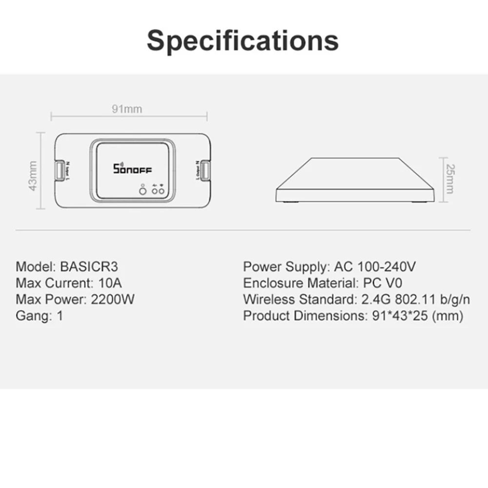 SONOFF Basic R3 беспроводной WiFi переключатель света таймер умный дом Google Alexa LAN eWelink приложение голосовое дистанционное управление DIY модуль