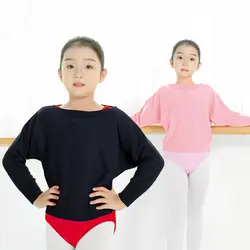 Детский осенне-зимний теплый танцевальный топ для девочек и взрослых, свободные Джемперы, одежда для балета, Одежда для танцев, пуловеры с