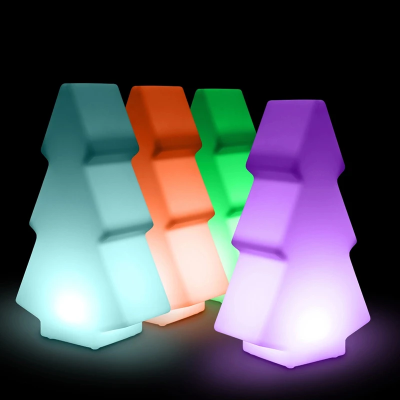 

LED Christmas Light Up Tree Xmas Decoration PE Polyetylene Material Multi-colored Changeable Rechargeable Battery Powered Lights