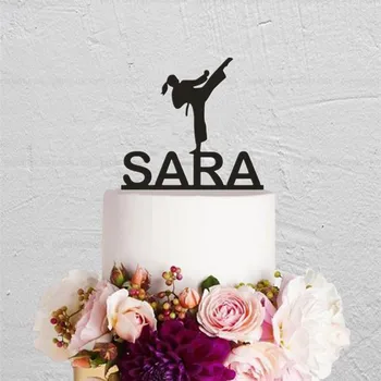 

Custom Funny Taekwondo Cake Topper Unique Personalized Name Taekwondo Party Cake Decorations Birthday Celebration Supplies