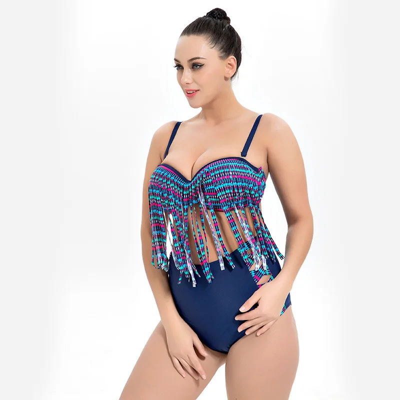 

2019 Speed Do Woman One-piece Suit Biquini Tassels Big Size Swimming Suit Increase Fertilizer New Big Size Maternity