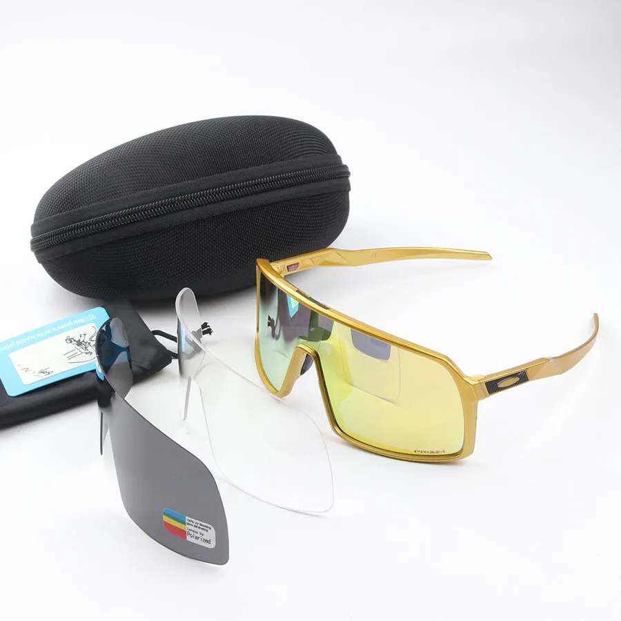 P R O. Спортивные поляризованные велосипедные очки с Питером Sutro, велосипедные очки, мужские и женские велосипедные очки с защитой от уф400 лучей, велосипедные солнцезащитные очки с 3 линзами Sagan - Цвет: gold