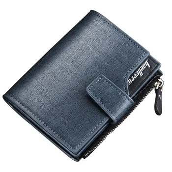 

2019 Fashion Leather Men Wallets Vintage Short Large Capacity Zipper Multifunction Card Holder Purse Leather Clutch Men's Wallet