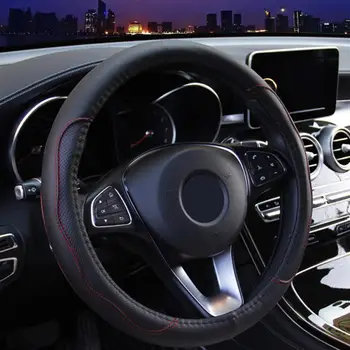 

Universal Car Steering Wheel Cover Skidproof Auto Steering- wheel Cover Anti-Slip Universal Embossing Leather Car Accessories