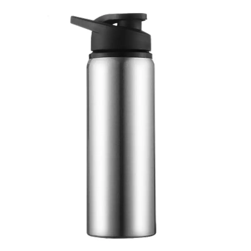 Портативная одностенная 700 мл высокоемкая нержавеющая сталь велосипедная кемпинговая бутылка для воды для спорта на открытом воздухе - Цвет: silver
