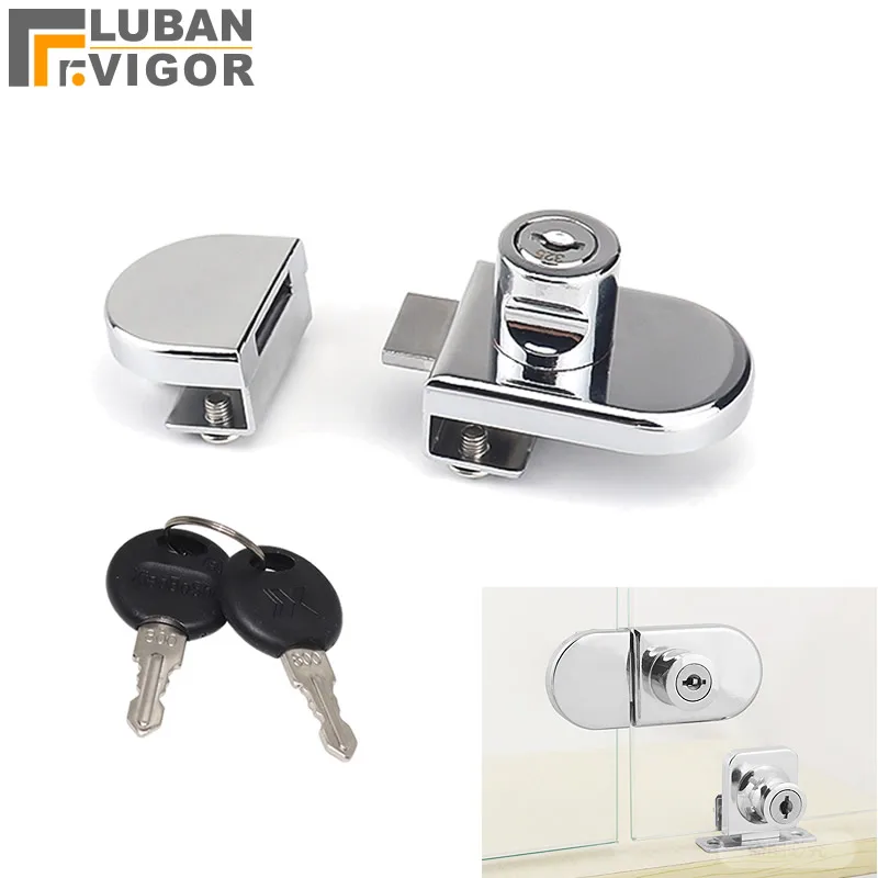 Details about   Glass Lock Zinc Alloy Showcase Push Glass Display Cabinet Cylinder Lock Home Kit 