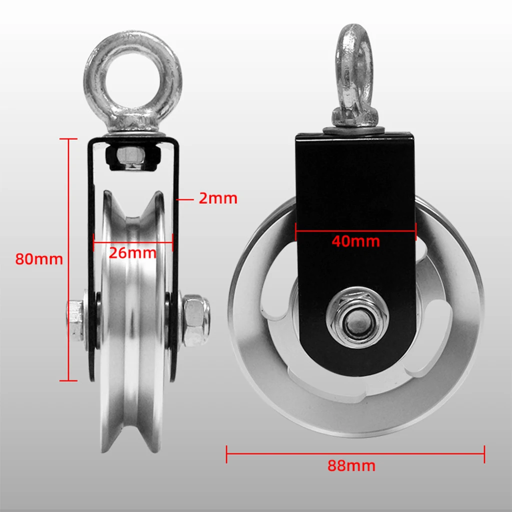 Swivel Pulley Block Home Gym Cable Machine DIY Spin Pulleys Cables Roller Guide