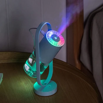 

1pc 360 Degree Rotating Mini Air Humidifier 200ml Aromatherapy Diffuser For Home Car USB Anion Night Light Atomizing Humidifier
