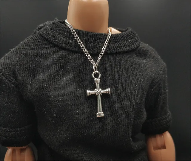 1/6 Scale Cross Pendant Necklaces Medieval Religious Statement Chains Necklace Jewelry for 12