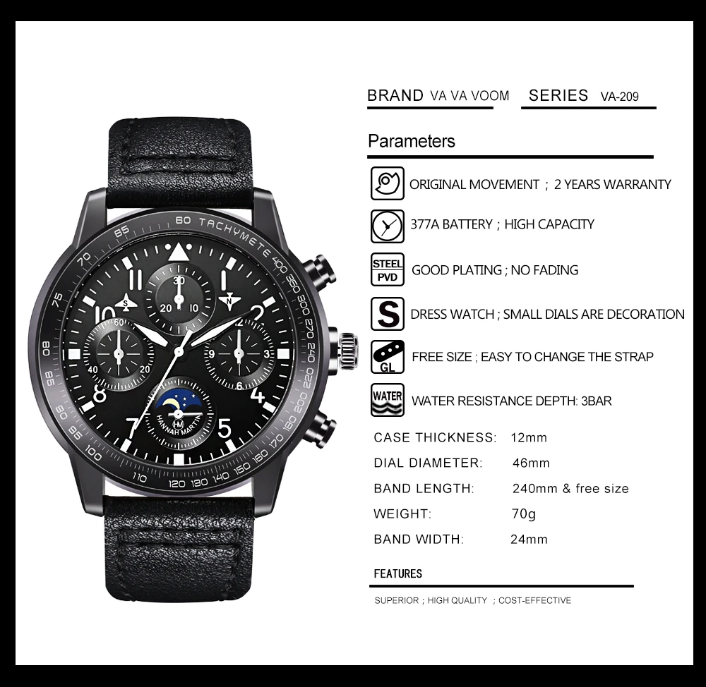 Cheap Chinese Whole Big Pilot Series Black Leather Sport Multifunction Quartz Men Wristwatches Original Wrist Watches For Men