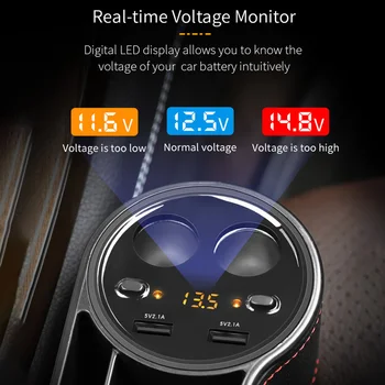 

Multifunctional Charger Dual USB Port Interior Storage Case Universal Tidying Digital Replacement Pockets Portable Car Seat Side