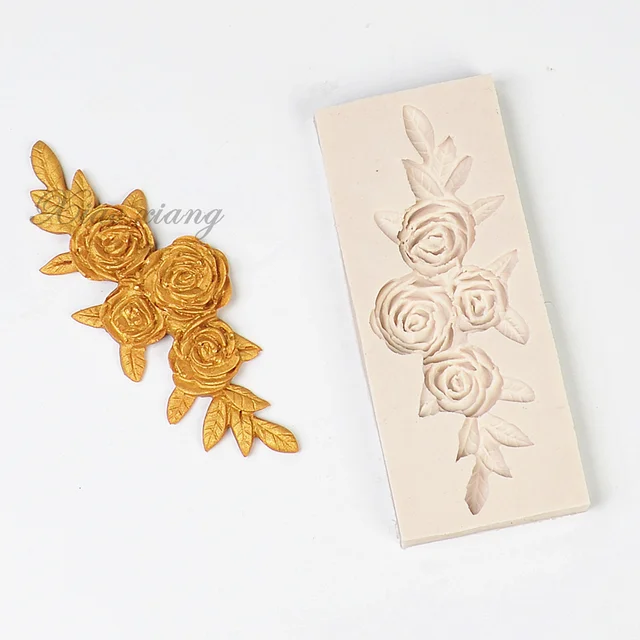 3D Rózsavirágok Fondant Szilikon Penész Sütéshez Csokoládé Cukorka Gyanta Agyag Torta Díszítő Szerszámok Konyhai Sütőszerszámok M055 - Image 6