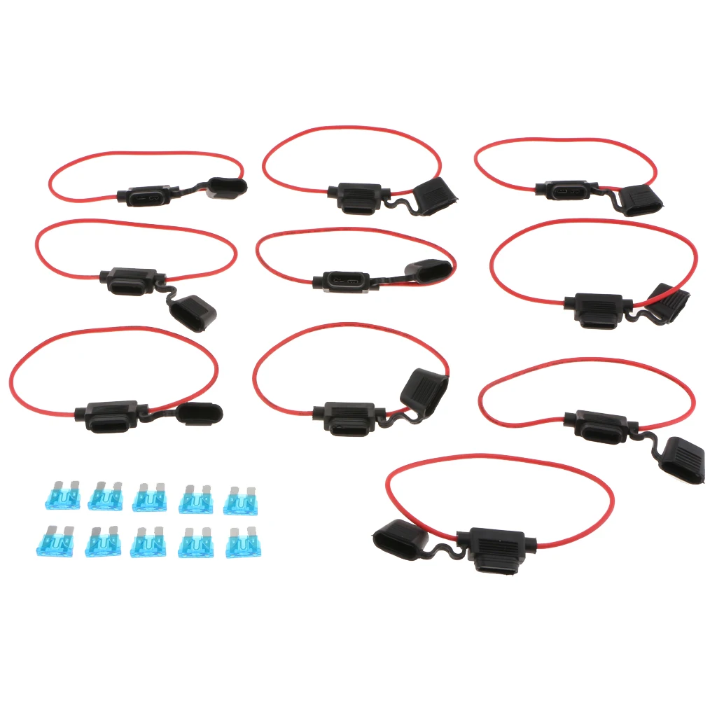 10x 15Amp Fuse Mini Adapter tap Dual Circuit Adapter Holder For Car Auto Truck
