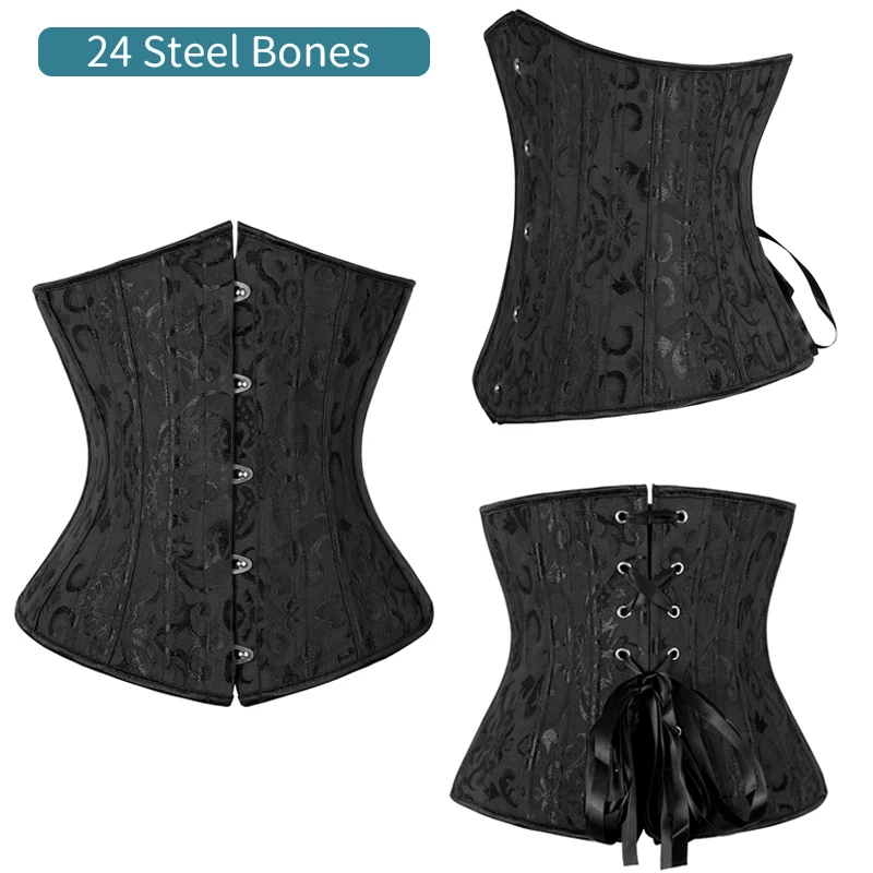 24 Steel Bones 3 Miss Moly Готический корсет под грудь, сексуальный корсет и Талия, бюстье, топ для тренировок, Корректирующее белье, пояс размера плюс, нижнее белье, корсетные S-6XL - Цвет: 24 Steel Bones 3