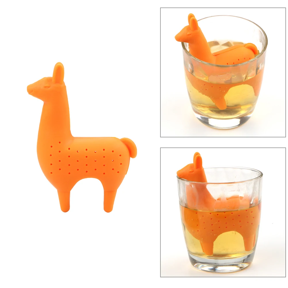 

NICEYARD Llama Shape Tea Strainer Filter Tea Bags Strainers Reusable Silicone Teabags Herb Spice Diffuser Kitchen Gadget Teaware