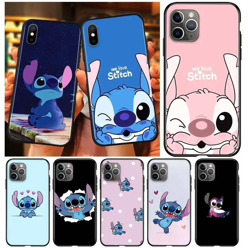 Чехол для телефона Apple iPhone 13 12 11 SE 2020 XS XR X 7 8 6 mini Plus Pro MAX Disney милый черный