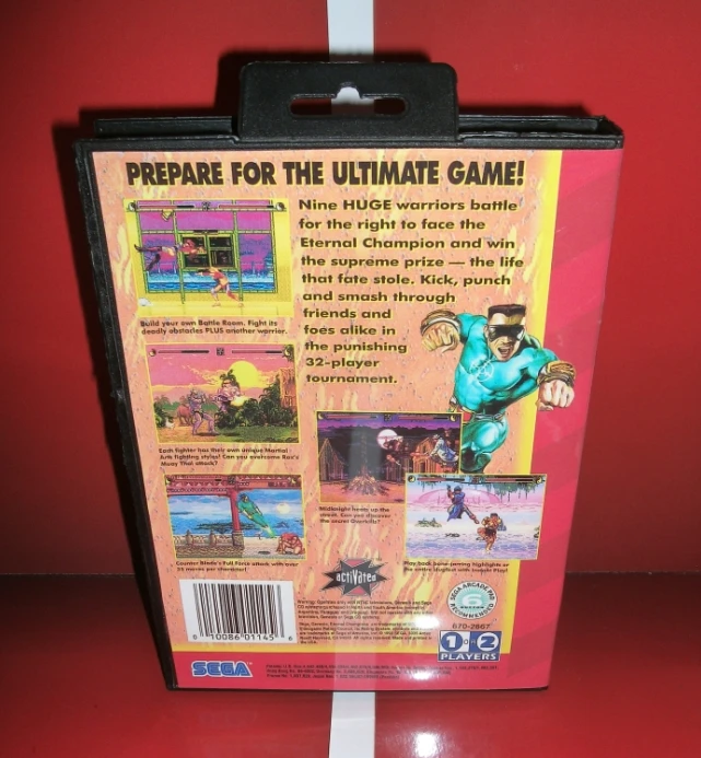Чехол Eternal Champions US с коробкой и руководством для игровой консоли sega Megadrive Genesis 16 bit MD card