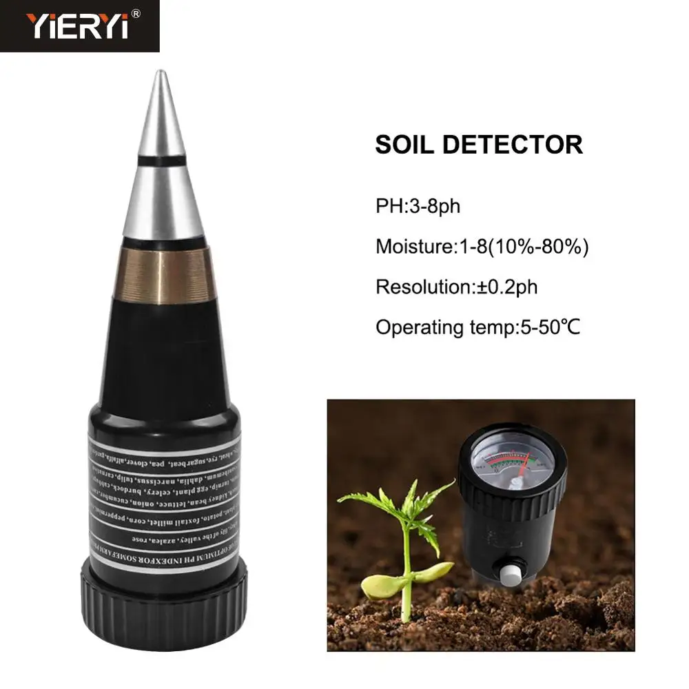 

Yieryi DIgital Soil PH Meter Handheld Soil Moisture Meter With PH Meter VT-05 PH Range 3~8ph, Moister Range 1~8