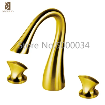 

Luxury Golden Bath Faucets Deck Mounted Taps Bathroom Fittings