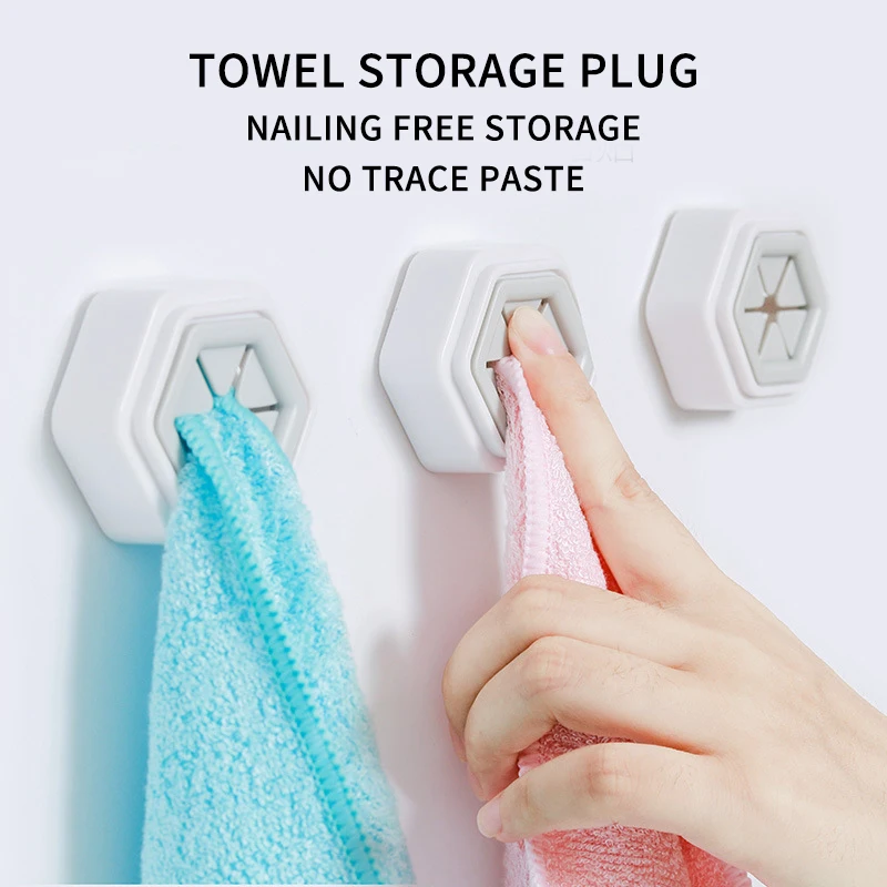 Bathroom Tool Drop Shipping Home Portable Wall Mount Twoel Storage Wash Cloth Clip Organizer Dry Towel Holder Self Adhesive | Дом и сад