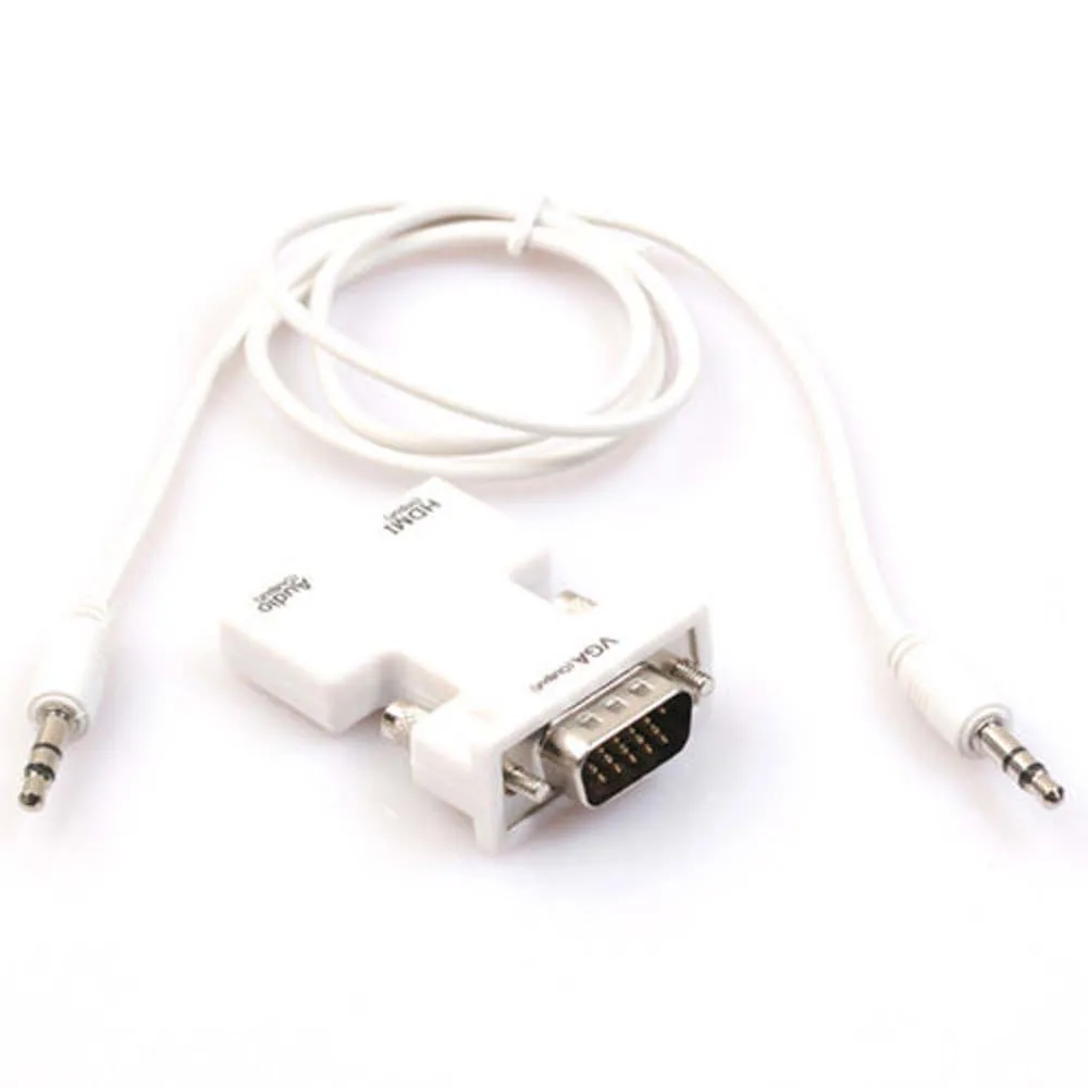 HDMI Female to VGA Male Converter+Audio Adapter Support 1080P Signal Output
