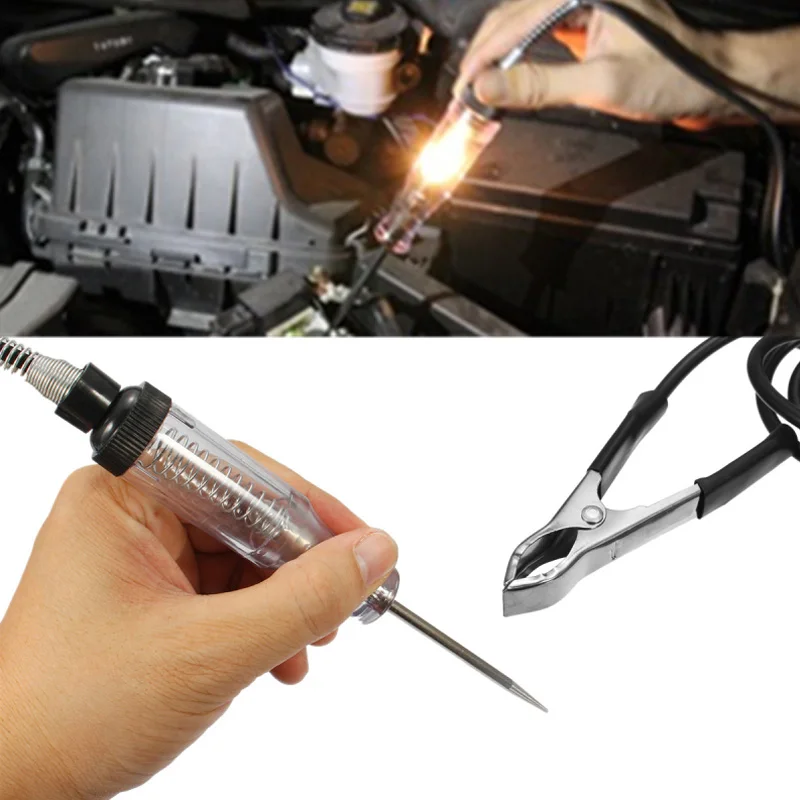 자동차 회로 테스터 프로브 전구 테스트 라이트, 24V 12V 6V DC 전압 연속성 테스터 자동차 전구
