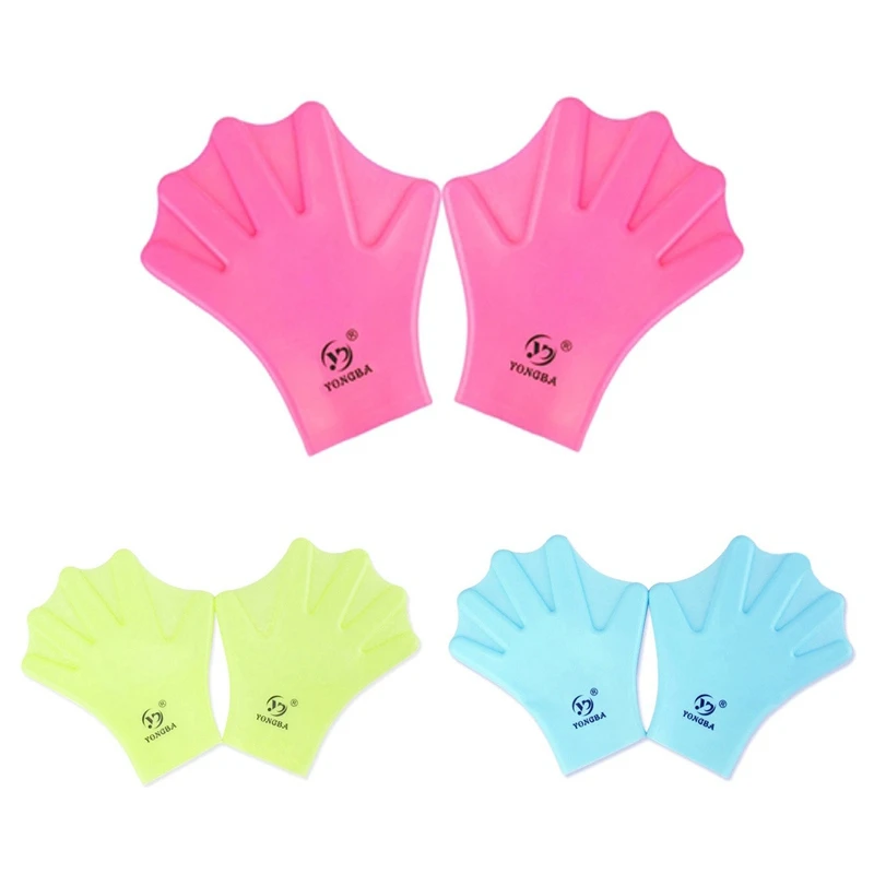 

Pro Swimming Webbed Gloves Full Finger Adult Children Swimming Practice Training Paddle Glove Silicone Diving Surfing