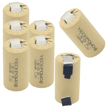 

rechargeable NICD flat top sub C battery SC batteries 1300mAh soldering tape 1.2V for electric drills for electric tools