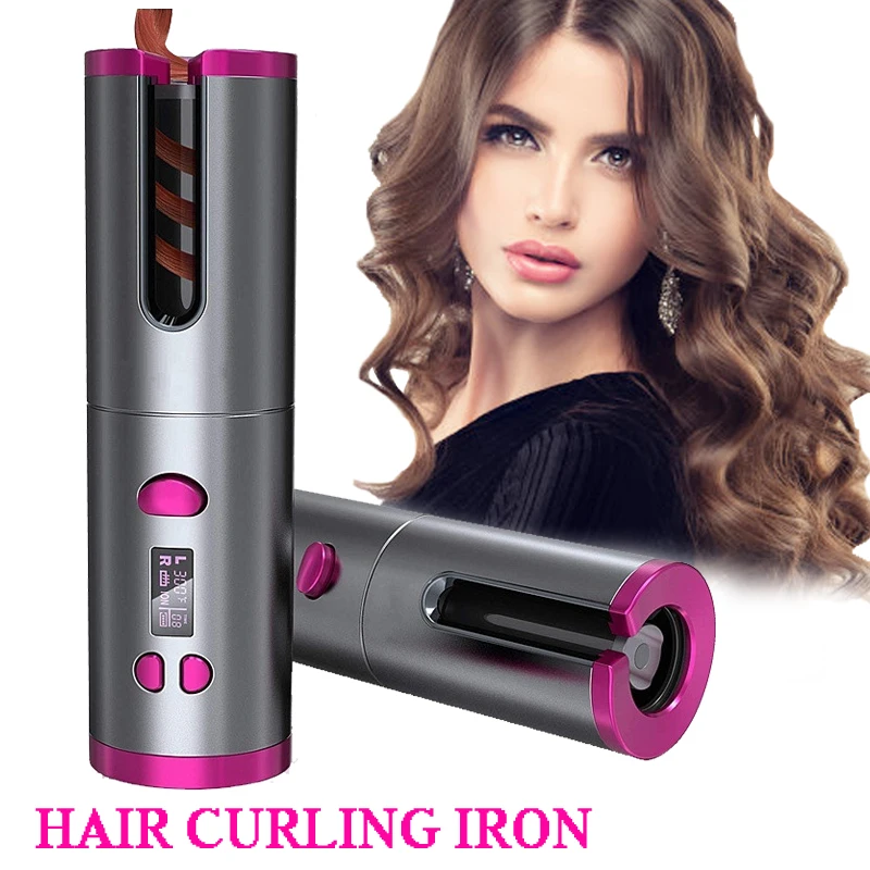 Automatic Rotating Hair Curler Cordless Curling Iron Beach Wave Hair Tongs  Curling Wand Wireless Hair Crimper Styling Tools – Shopmakers