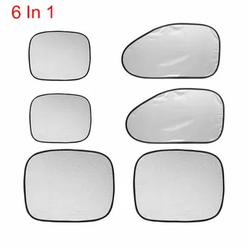 

Accessories Window Sun Shade Replacement Parts 6-In-1 Silver Tone Car Rear