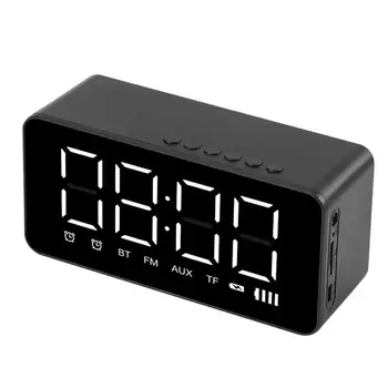 

Wireless Bluetooth Speakers Small Portable Mini Clock sound Subwoofer Mobile 3 D Surrounding Residential Dual Alarm Clo with Mic