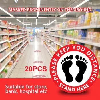 

Ground sign Isolated label Please practice Wait Distancing Sign for Floor/Durable and Eye Catching 2020 hot