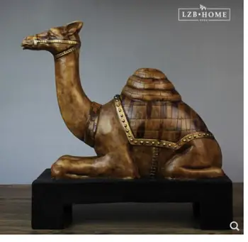 

Retro camel grand decoration sitting camel room Decorative home Statue art Sculpture Crafts Animal head decorate handicraft
