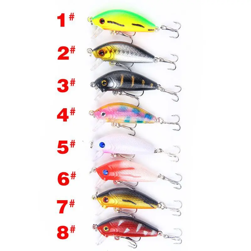 1Pcs Crankbait Fishing Lure Minnow Baits Topwater Floating Isca Artificial Wobblers 5cm 3.5g Colors Fish Tackle